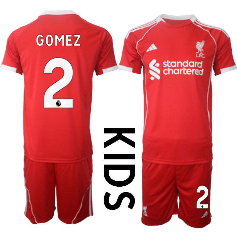 Youth 2025-2026 Season Club Liverpool home red 2 Soccer Jersey